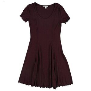 Maroon Fit and Flare Dress